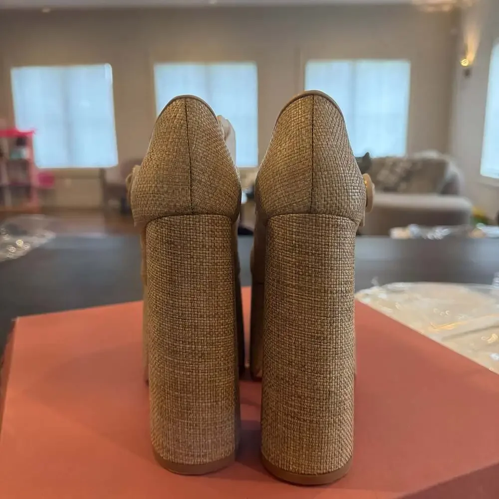 Cult Gaia Angelou Mary Jane Platform Pump natural color Nude brand new size 5 - Picture 10 of 12